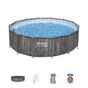 Montažni bazen Steel Pro MAX™ | 427 x 107 cm z vzorcem lesa s kartušno filtrsko črpalko