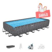 Montažni bazen APX 365 I 732 x 366 x 132 cm s filtrsko črpalko na pesek in brezplačno darilo