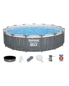 Bazen Steel Pro™ MAX set s filtrsko črpalko in LED lučko | 457 x 107 cm 