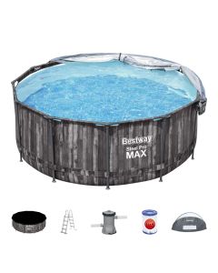 Montažni bazen Steel Pro MAX™ | 366 x 122 cm s kartušno filtrsko črpalko in strehico 