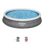 Montažni bazen Fast Set™ | 457 x 84 cm z vzorcem sivega ratana s kartušno filtrsko črpalko