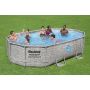 Montažni bazen Power Steel™ Swim Vista™ | 488 x 305 x 107 cm z vzorcem kamna s filtrsko črpalko na pesek