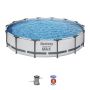 Montažni bazen Steel Pro MAX | 427 x 84 cm s kartušno filtrsko črpalko