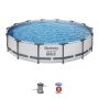Montažni bazen Steel Pro MAX | 427 x 84 cm s kartušno filtrsko črpalko