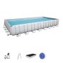 Montažni bazen Power Steel Rectangular | 956 x 488 x 132 cm s filtrsko črpalko na pesek