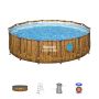 Montažni bazen Steel Pro MAX™ Splashview | 427 x 107 cm z vzorcem lesa s kartušno filtrsko črpalko