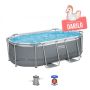 Montažni bazen Steel Pro MAX | 305 x 200 x 84 cm s kartušno filtrsko črpalko 