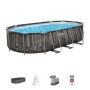 Montažni bazen Steel Pro MAX | 610 x 366 x 122 cm z vzorcem lesa s kartušno filtrsko črpalko