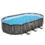 Montažni bazen Steel Pro MAX | 610 x 366 x 122 cm z vzorcem lesa s kartušno filtrsko črpalko