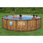 Montažni bazen Steel Pro MAX™ Splashview | 427 x 107 cm z vzorcem lesa s kartušno filtrsko črpalko