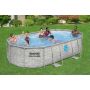Montažni bazen Steel Pro MAX™ Splashview™ | 488 x 305 x 107 cm z vzorcem kamna s filtrsko črpalko na pesek
