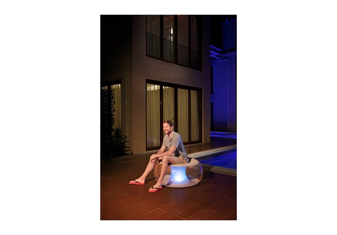 Poolsphere napihljiv sedež z LED osvetlitvijo 82 x 82 x 41 cm