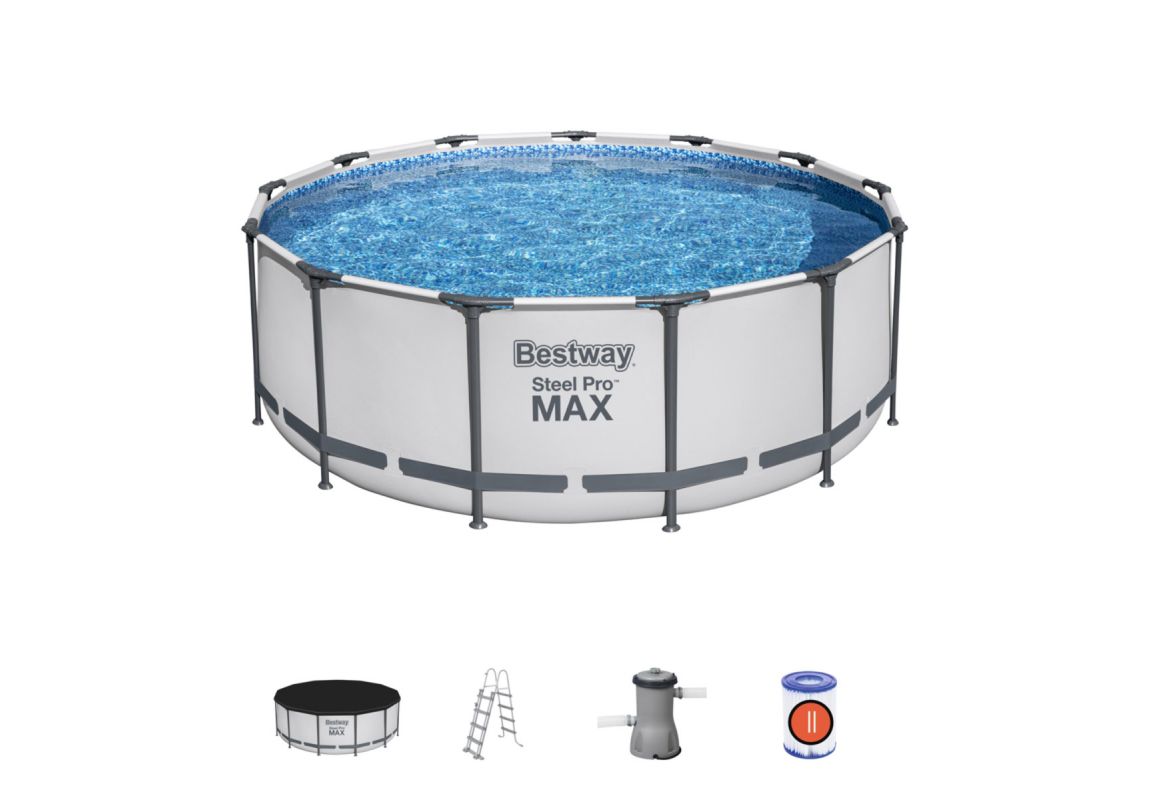 Montažni bazen Steel Pro MAX™ | 396 x 122 cm s kartušno filtrsko črpalko