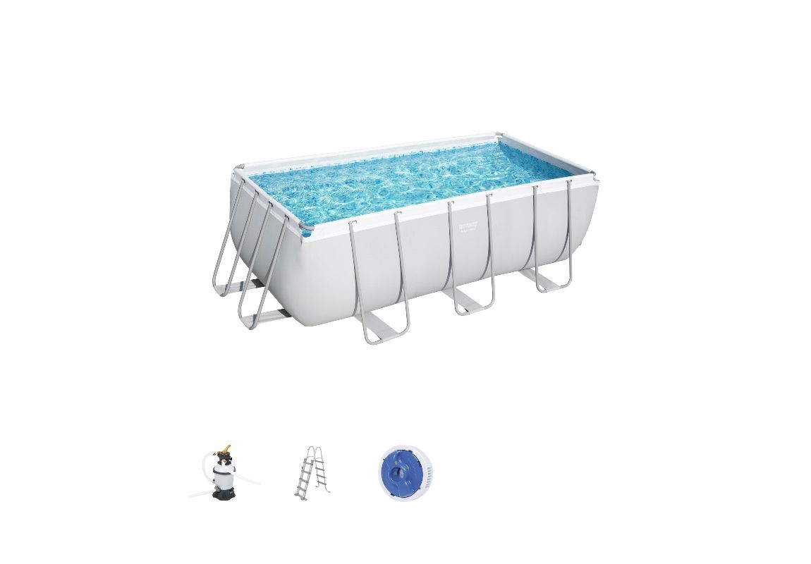 Montažni bazen Power Steel™ Rectangular | 412 x 201 x 122 cm s filtrsko črpalko na pesek