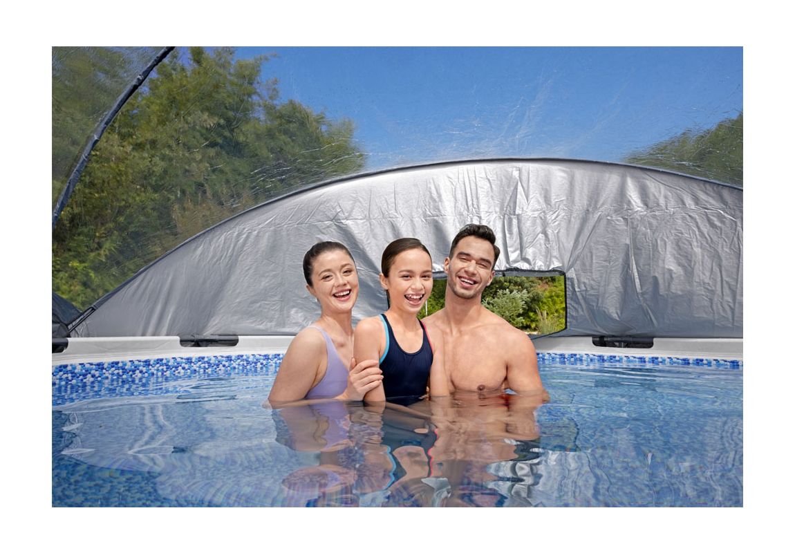 Montažni bazen Steel Pro MAX™ | 366x100 cm s kartušno filtrsko črpalko in strehico