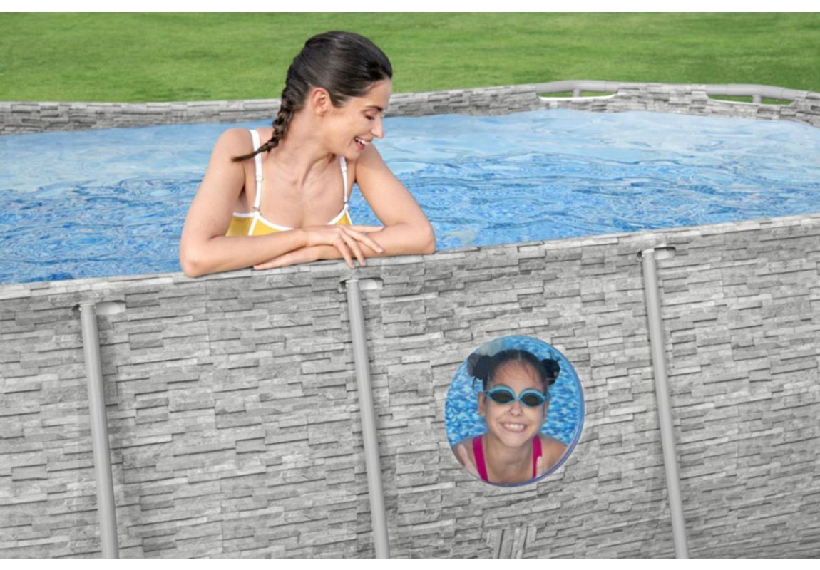 Montažni bazen Power Steel™ Swim Vista™ | 427 x 250 x 100 cm z vzorcem kamna s kartušno filtrsko črpalko