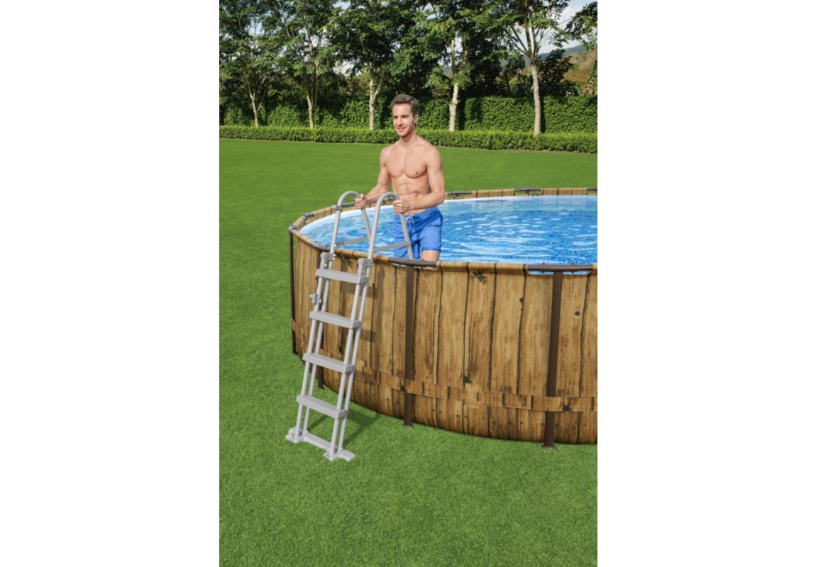 Montažni bazen Power Steel™ Swim Vista™ | 488 x 122 cm z vzorcem lesa s kartušno filtrsko črpalko