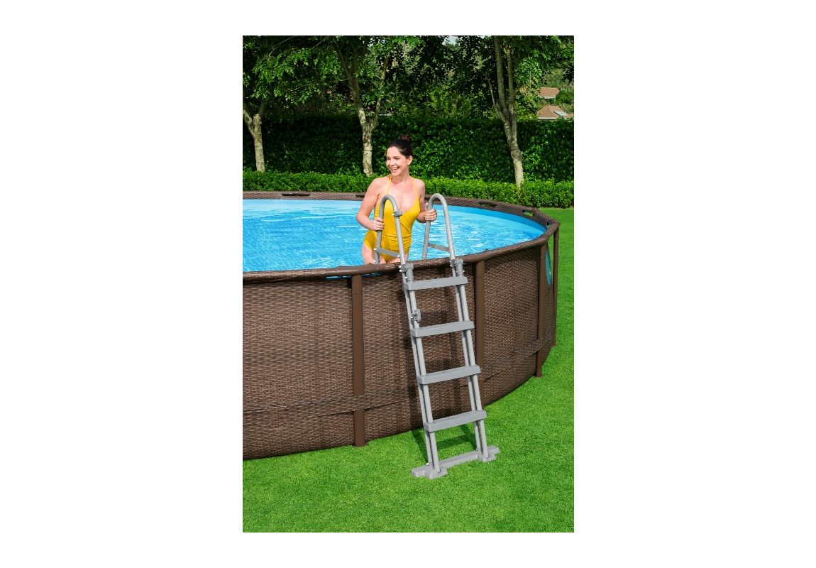 Montažni bazen Power Steel™ Swim Vista™ | 549 x 122 cm z vzorcem ratana s kartušno filtrsko črpalko