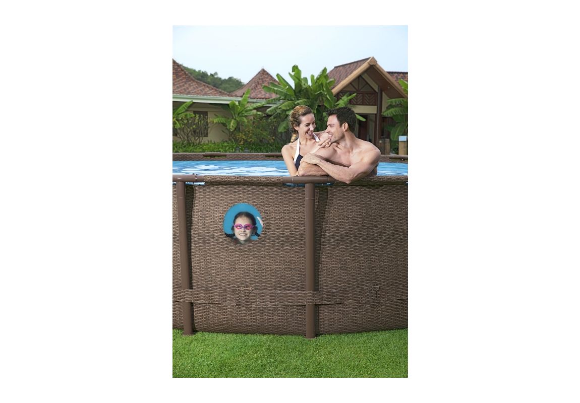 Montažni bazen Power Steel™ Swim Vista™ | 549 x 122 cm z vzorcem ratana s kartušno filtrsko črpalko
