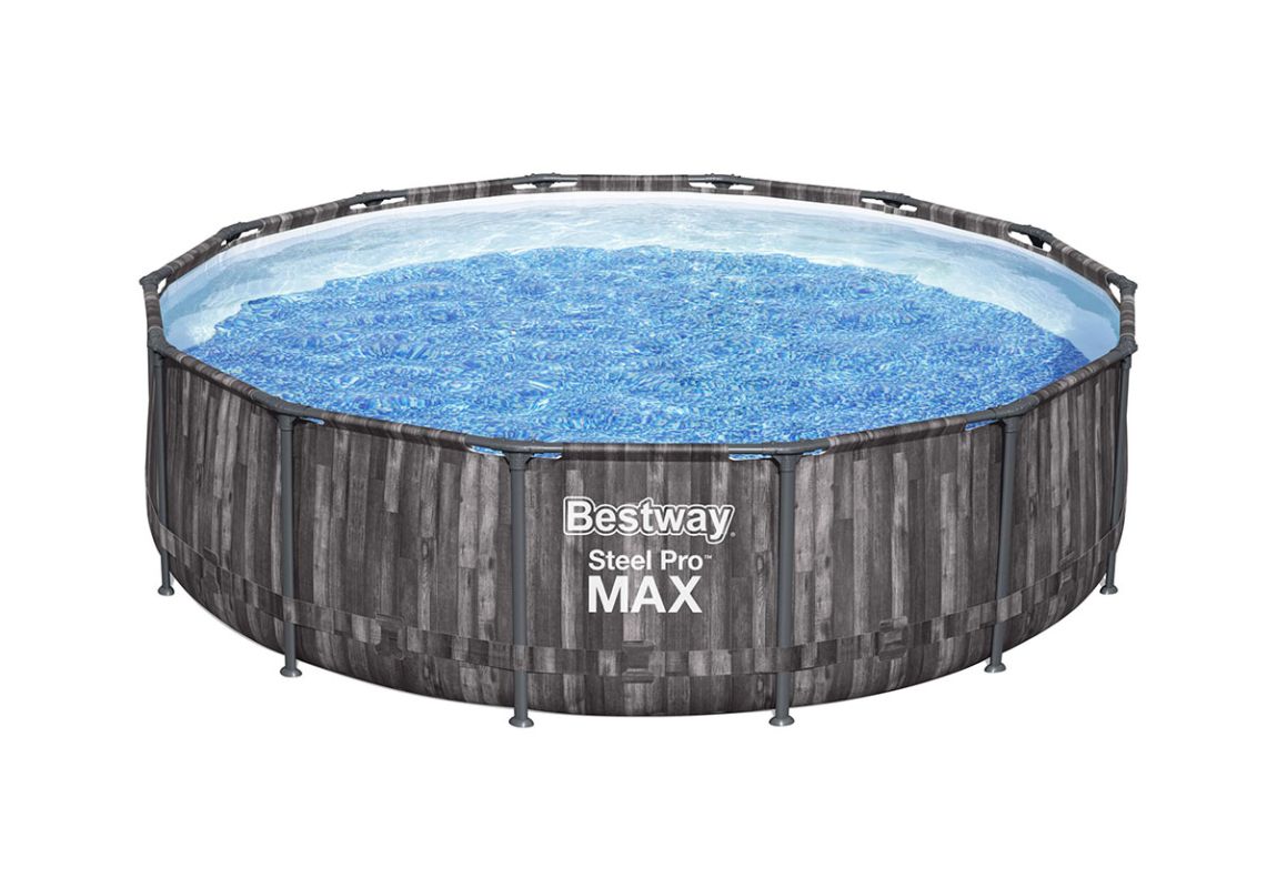 Montažni bazen Steel Pro MAX™ | 427 x 107 cm z vzorcem lesa s kartušno filtrsko črpalko