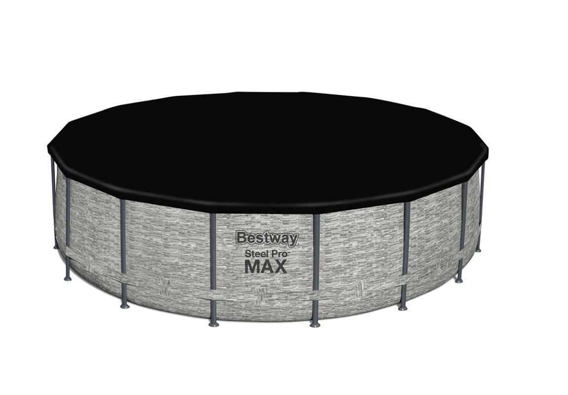 Montažni bazen Steel Pro MAX™  | 488 x 122 cm z vzorcem kamna s kartušno filtrsko črpalko