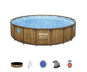 Montažni bazen Power Steel™ Swim Vista™ | 549 x 122 cm z vzorcem lesa s kartušno filtrsko črpalko