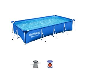 Montažni bazen Steel Pro | 400 x 211 x 81 cm s kartušno filtrsko črpalko