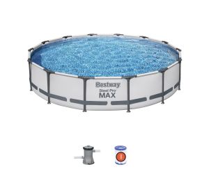 Montažni bazen Steel Pro MAX | 427 x 84 cm s kartušno filtrsko črpalko