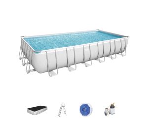 Montažni bazen Power Steel Rectangular | 732 x 366 x 132 cm s filtrsko črpalko na pesek