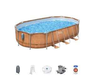 Montažni bazen Steel Pro MAX Comfort Jet Oval s kartušno filtrsko črpalko | 610 x 366 x 122 cm 