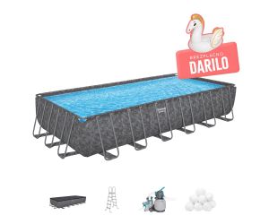 Montažni bazen APX 365 I 732 x 366 x 132 cm s filtrsko črpalko na pesek in brezplačno darilo