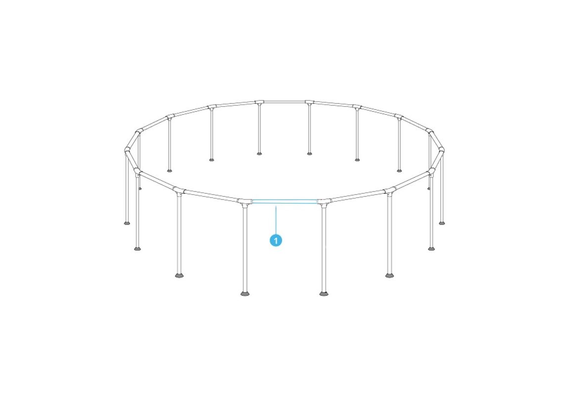 Rezervna zgornja prečka za okrogli bazen Steel Pro MAX | 396cm, 427cm, 457cm x 122cm