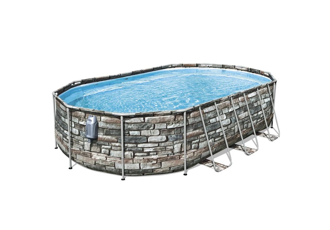 Montažni bazen Power Steel Comfort Jet Oval s kartušno filtrsko črpalko | 610 x 366 x 122 cm