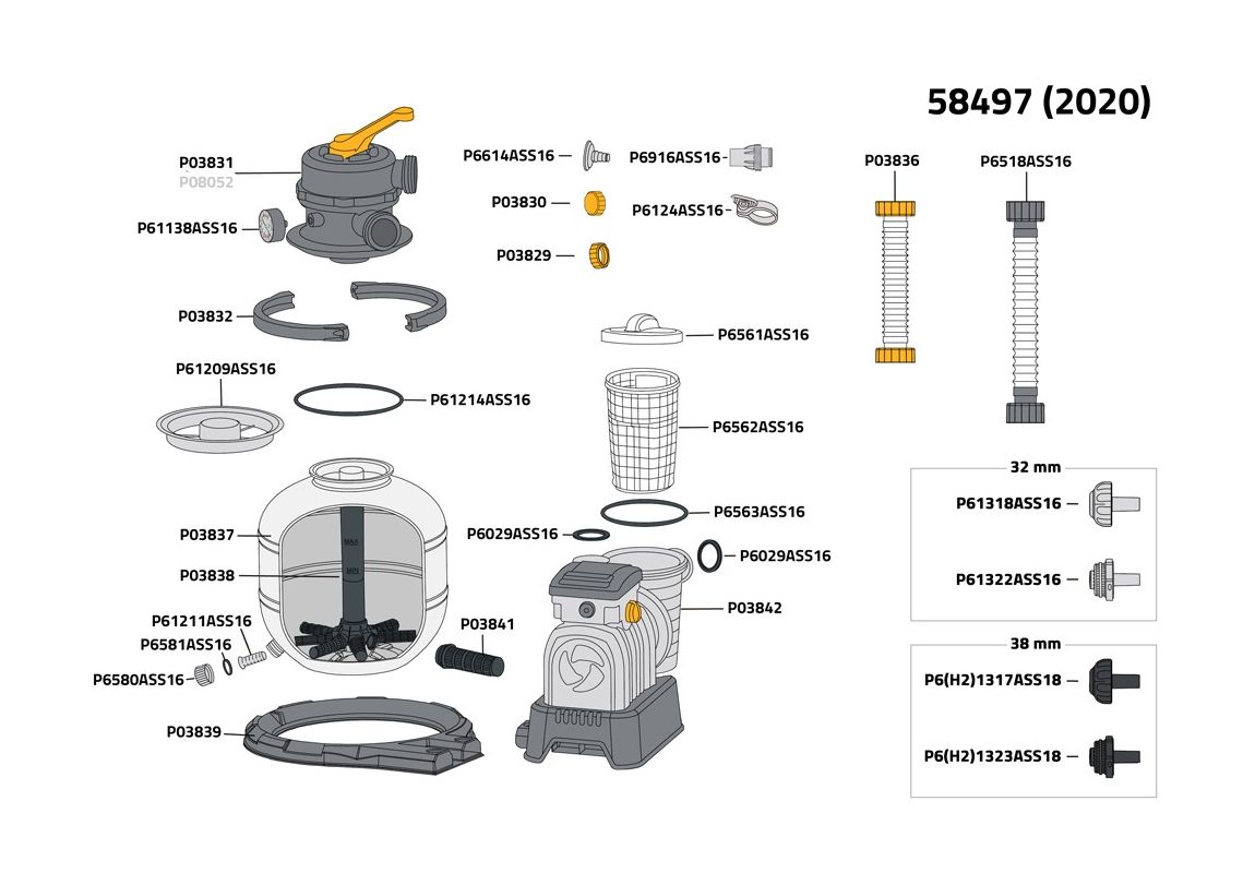Filtrska črpalka s filtrom na pesek ali Polysphere™ | 6.056 l/h