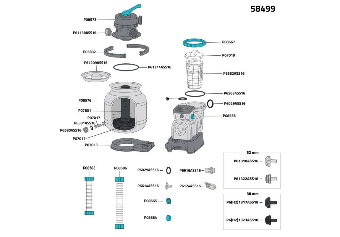 Filtrska črpalka s filtrom na pesek ali Polysphere™ | 8.327 l/h