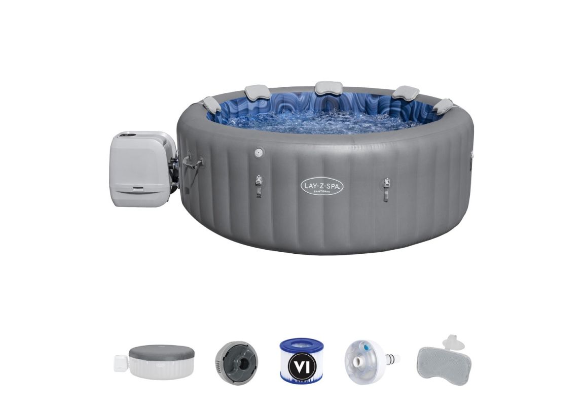 Masažni bazen (jacuzzi) Lay-Z-Spa Santorini Smart HydroJet Pro | 216 x 80 cm