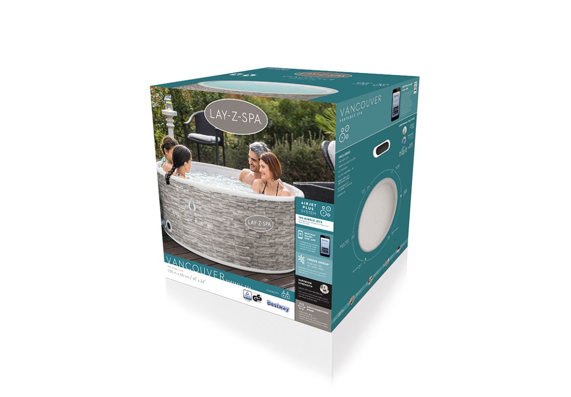 Masažni bazen (jacuzzi) Lay-Z-Spa® Vancouver Smart Airjet Plus™ | 155 x 60 cm