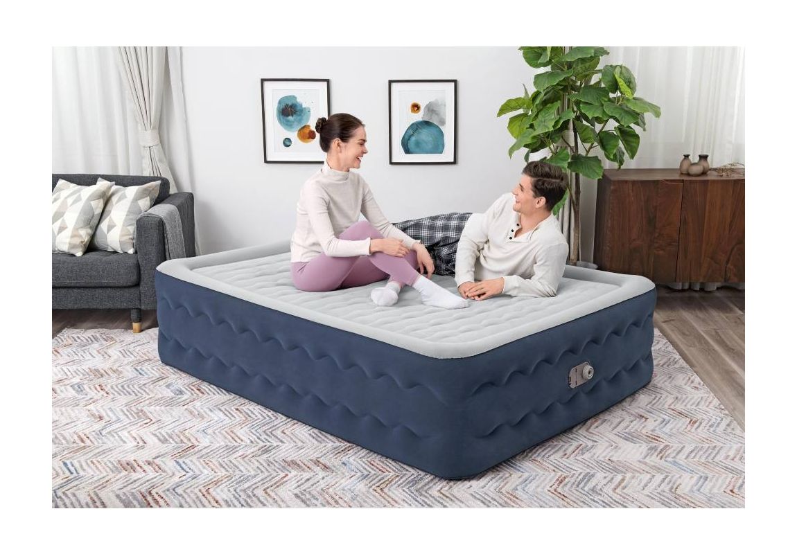 Napihljiva blazina Truleisure™ Queen z vgrajeno AC tlačilko | 203 x 152 x 51 cm