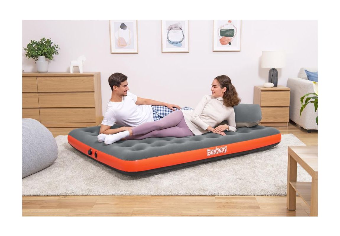Napihljiva postelja Roll & Relax s tlačilko AirChinch | 203 x 152 x 22 cm