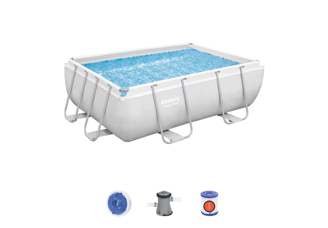 Bazen Power Steel™ Rectangular 282x196x84 cm s kartušno filtrsko črpalko