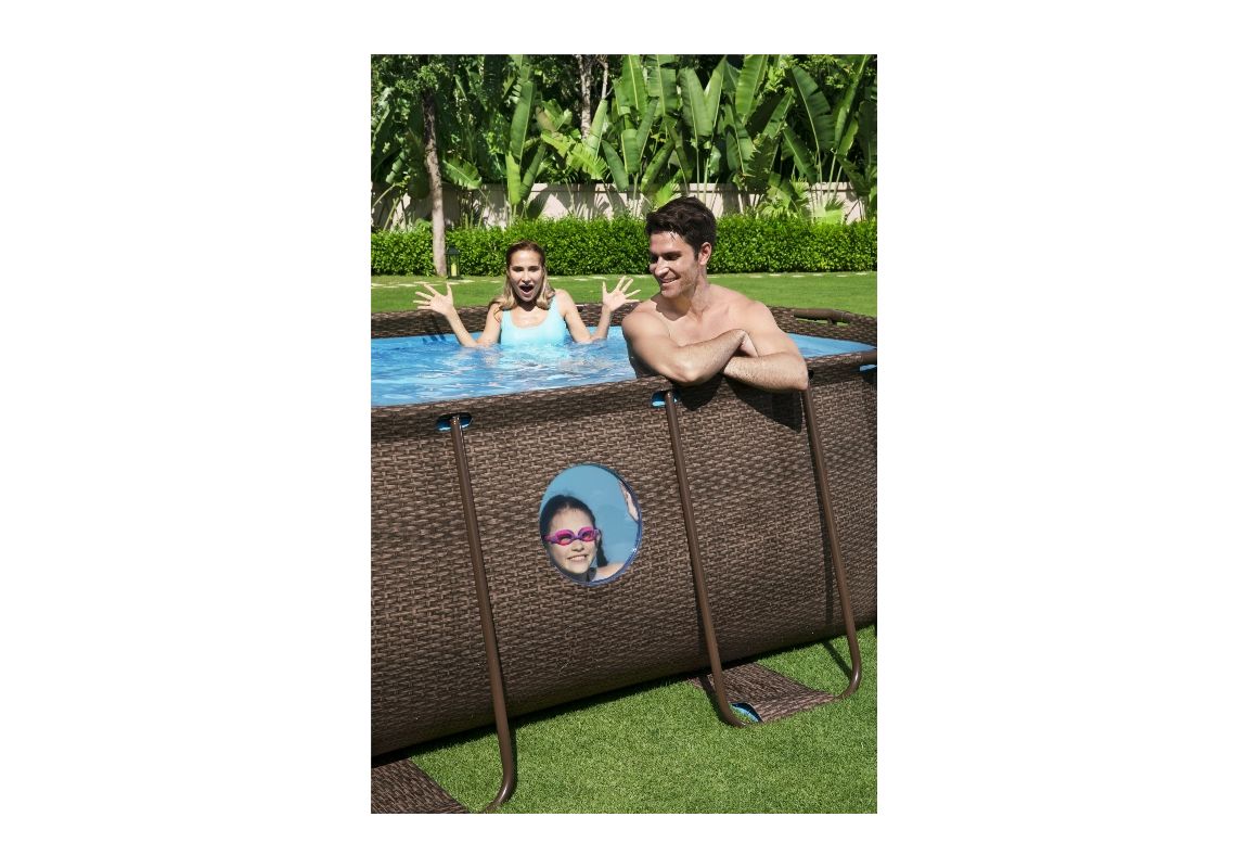 Bazen Power Steel™ Swim Vista Series™ Oval | 427 x 250 x 100 cm z vzorcem ratana s kartušno filtrsko črpalko