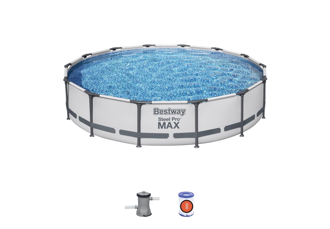 Montažni bazen Steel Pro MAX | 427 x 84 cm s kartušno filtrsko črpalko