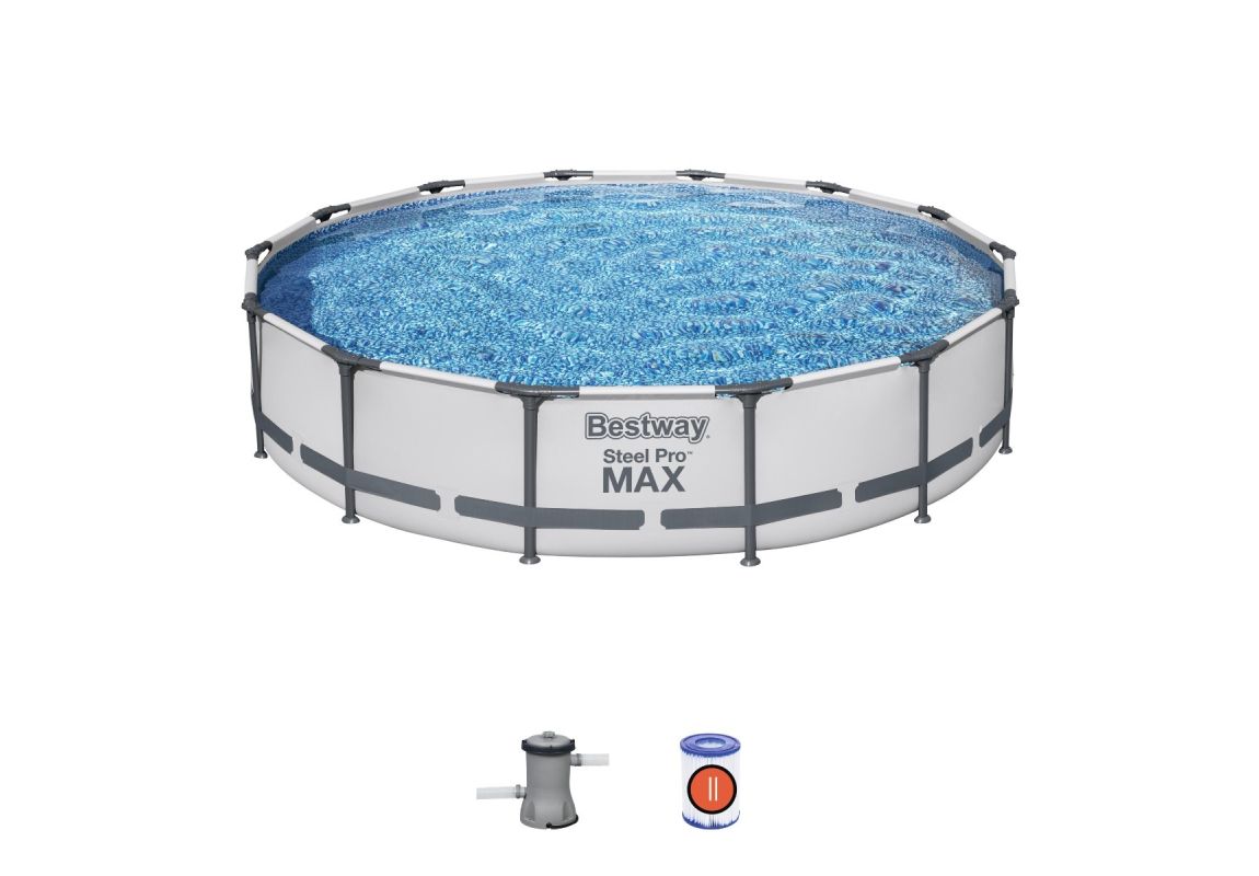 Montažni bazen Steel Pro MAX | 427 x 84 cm s kartušno filtrsko črpalko