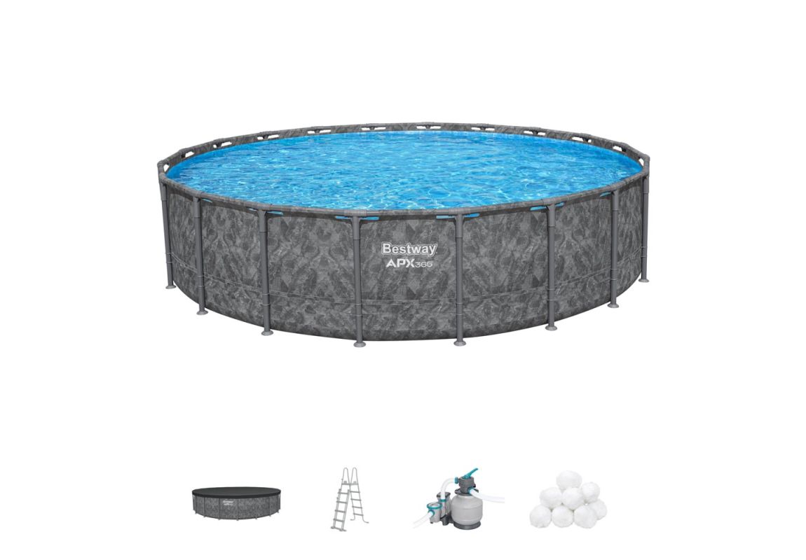 Montažni bazen APX 365 I 610 x 132 cm s filtrsko črpalko na pesek