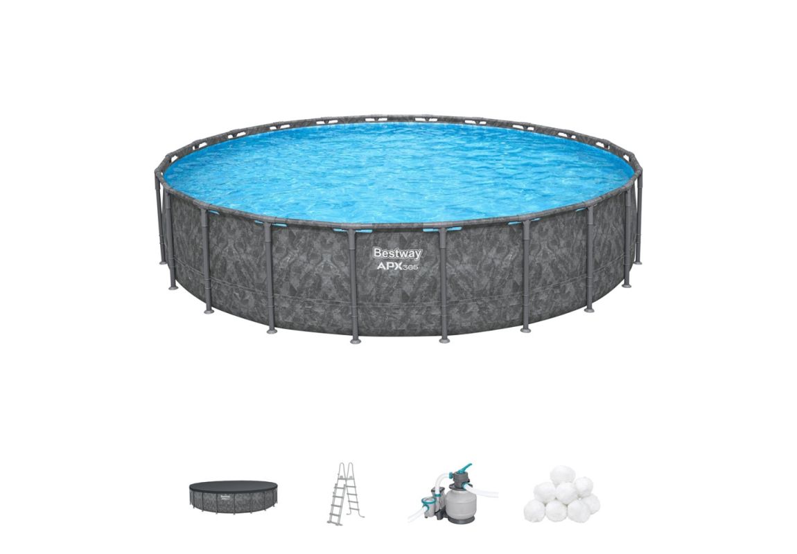 Montažni bazen APX 365 I 671 x 132 cm s filtrsko črpalko na pesek