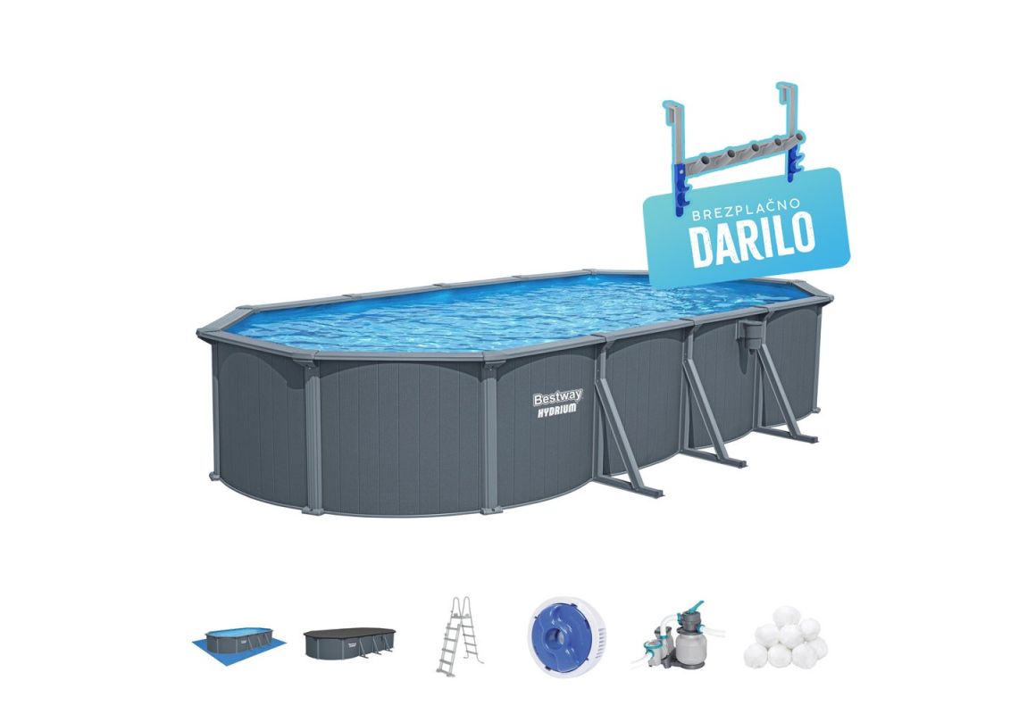 Montažni bazen Hydrium™ | 732 x 366 x 132 cm s filtrsko črpalko na pesek
