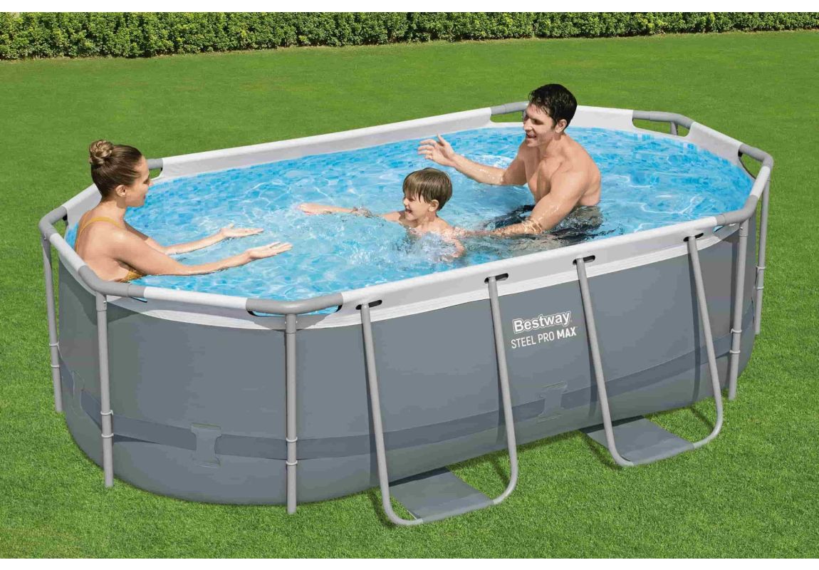 Montažni bazen Steel Pro MAX | 305 x 200 x 84 cm s kartušno filtrsko črpalko 