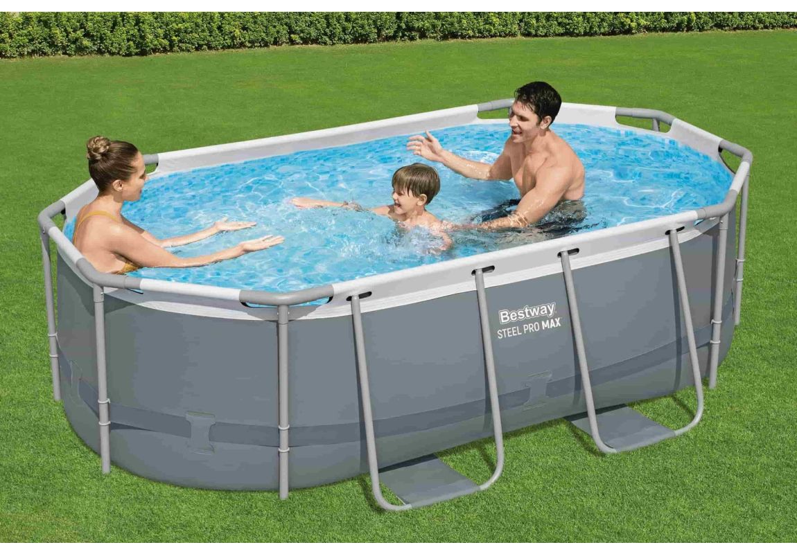 Montažni bazen Steel Pro MAX | 305 x 200 x 84 cm s kartušno filtrsko črpalko