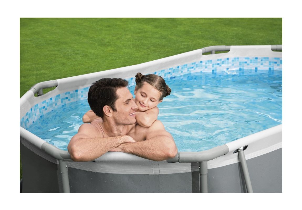 Montažni bazen Steel Pro MAX | 305 x 200 x 84 cm s kartušno filtrsko črpalko 