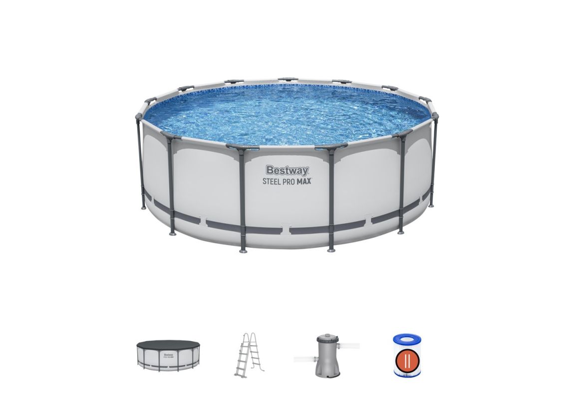 Montažni bazen Steel Pro MAX™ | 396 x 122 cm s kartušno filtrsko črpalko